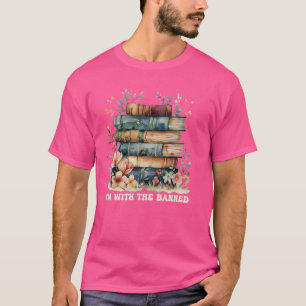Camiseta Retro Engraçado Estou com os livros proibidos Vint