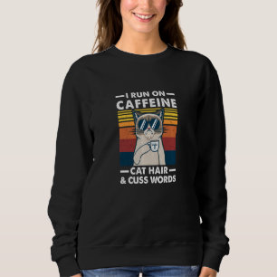Camiseta Retro Engraçado Eu Corro Em Caffeine Cabelo De Gat