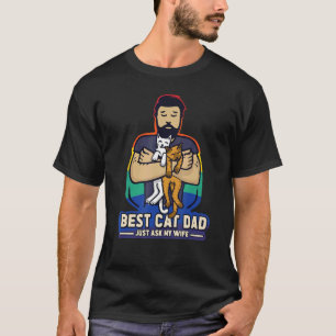 Camiseta Retro engraçado melhor pai de gato, basta pergunta
