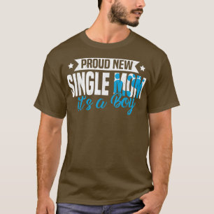 Camiseta Retro Engraçado Novo Solteiro Mãe É Um Menino Gêne