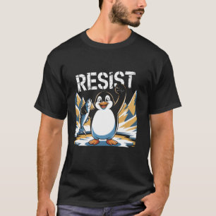 Camiseta Retro Engraçado Resistiu Aos Pinguins Vintage Mulh