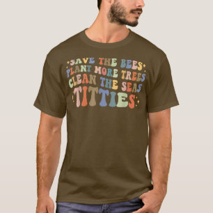 Camiseta Retro Engraçado Salva As Abelhas - Salve A Planta