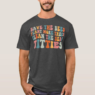 Camiseta Retro Engraçado Salve As AbelhasSalve Mais A Plant