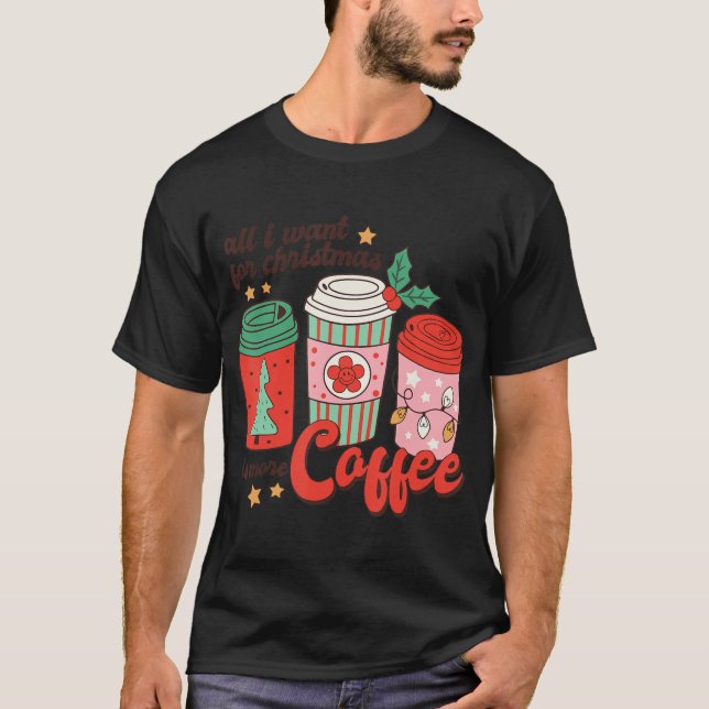Camiseta Retro Engraçado Xmas Tudo O Que Eu Quero No Natal  (Frente)
