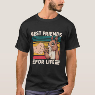 Camiseta Retro Esquilo Vintage Melhor Amigo Para a Vida Pun