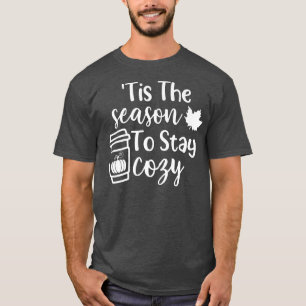 Camiseta Retro Esta É A Época Para Ficar Cozy Pumpkin Spice