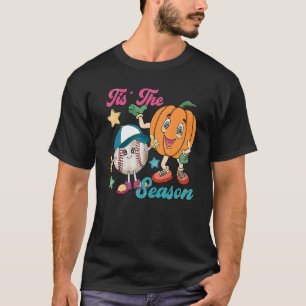 Camiseta Retro Esta É A Época Pumpkin Baseball Call Thankg