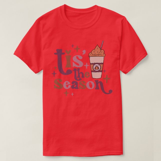 Camiseta Retro Esta É A Época Pumpkin Latte Happy Fall Thal (Frente do Design)