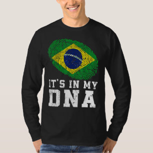Camiseta Retro Está no Meu Dna Brasil Bandeira Patriótica