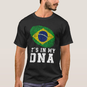 Camiseta Retro Está no Meu Dna Brasil Bandeira Patriótica