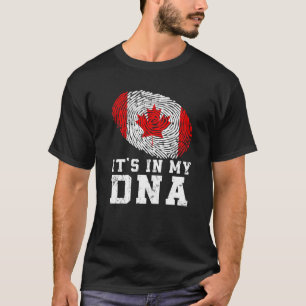 Camiseta Retro Está no Meu Dna Canada Flag Patriotic