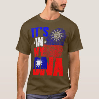 Camiseta Retro Está no meu DNA Taiwan Roota Bandeira de Tai