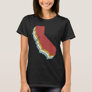 Camiseta Retro Estado EUA Mapa Antigo Califórnia