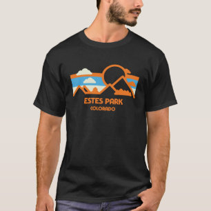 Camiseta Retro Estes Park Colorado Mountain Range Sunset