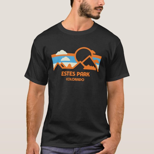 Camiseta Retro Estes Park Colorado Mountain Range Sunset (Frente)