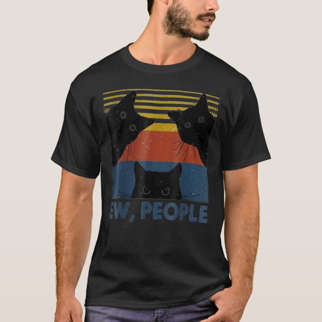 Camiseta Retro Estilo Eca, Pessoas - Gato Engraçad (Frente)