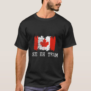 Camiseta Retro, estou no Eh Team Maple Leaf Canadian Flag