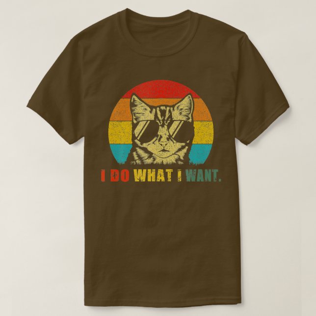 Camiseta retro eu faço o que eu quero que gata engraçada ga (Frente do Design)