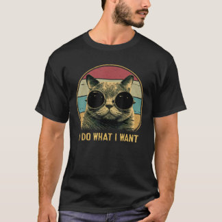 Camiseta Retro Eu Faço O Que Quero Gato De Pai De Gato De G