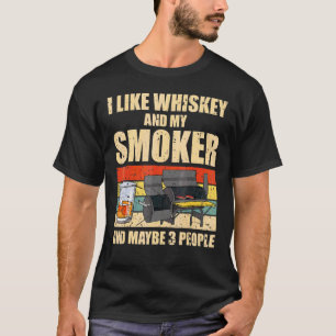 Camiseta Retro Eu Gosto De Whiskey Meu Fumador E Talvez 3 P