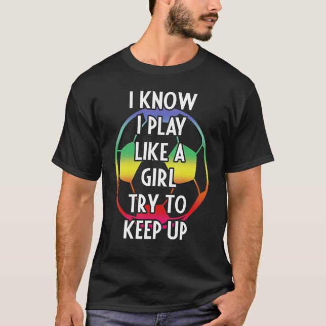 Camiseta Retro Eu Sei Que Eu Toco Como Uma Garota Tentando  (Frente)