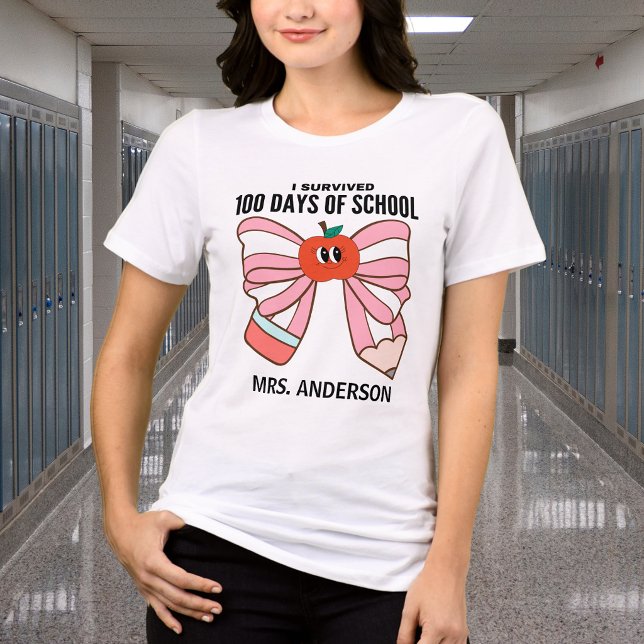 Camiseta Retro Eu Sobrevivi a 100 Dias de Escola (Criador carregado)