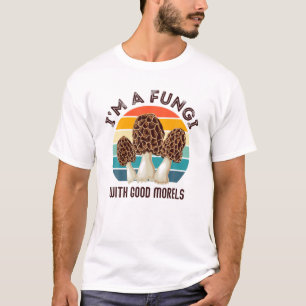 Camiseta Retro Eu Sou Um FUNGI Com BOM MORELS - Engraçado 
