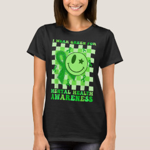 Camiseta Retro Eu Uso Verde Para Consciencialização da Saúd