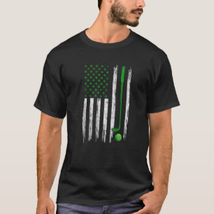 Camiseta Retro EUA Bandeira Golf Shamrock Rua desportiva de