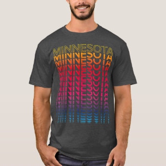Camiseta Retro EUA Colorful StateNostalgic Minnesota