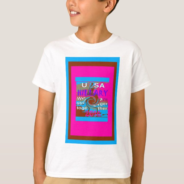 Camiseta Retro EUA Fortalece Juntos Abstrato (Frente)