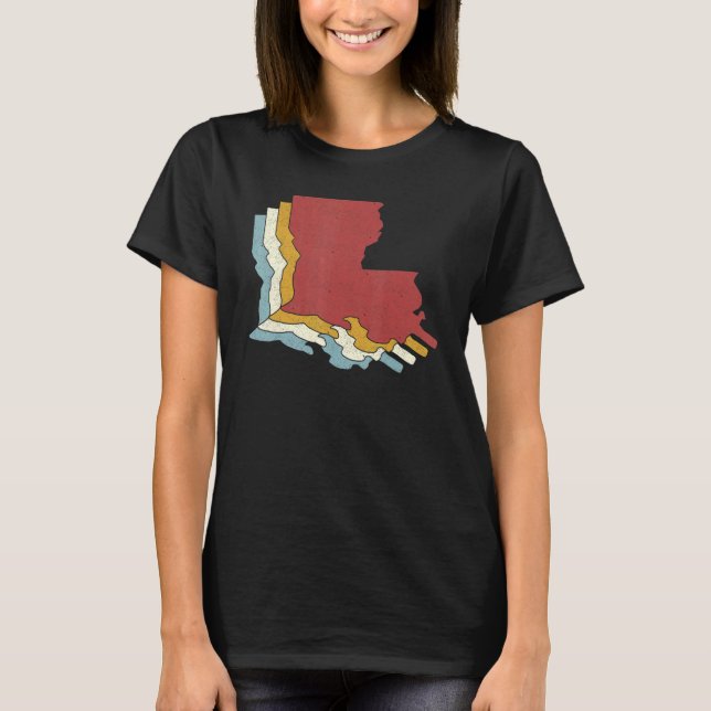 Camiseta Retro EUA State Vintage Map Louisiana (Frente)