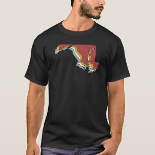 Camiseta Retro EUA State Vintage Map Maryland