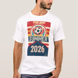 Camiseta Retro Fã de Futebol Verão 2026 Nome Perso