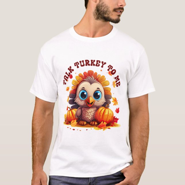 Camiseta Retro "Fale Com A Turquia" Cai Na Família De Ação  (Frente)