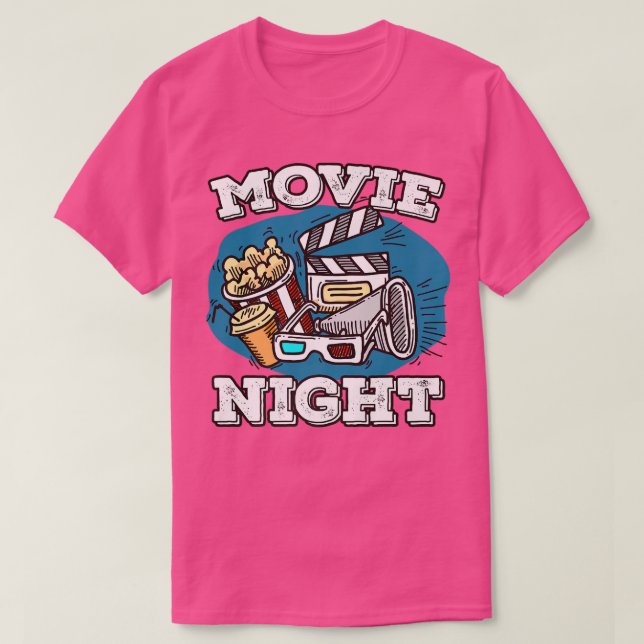 Camiseta Retro Family Movie Night PartyMovie Birthday Cinem (Frente do Design)