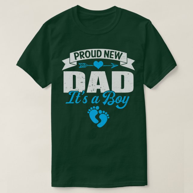 Camiseta Retro Family Proud New Dad Its A Boy Gender Reveal (Frente do Design)