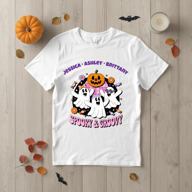 Camiseta Retro Fantasmas Engraçados Melhores Amigos Pastel  (Criador carregado)