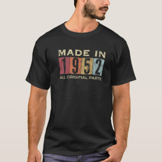 Camiseta Retrô Feito Em 1952, 70 Anos De 70 Bday, Todo Orig
