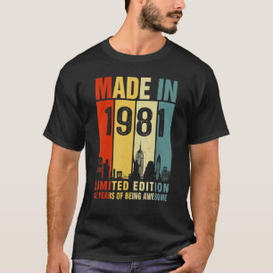 Camiseta Retrô Feito Em 1981, 42 Anos De Esforço