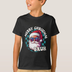 Camiseta Retro Feliz Natal Bruh Funny Legal Papai Noel
