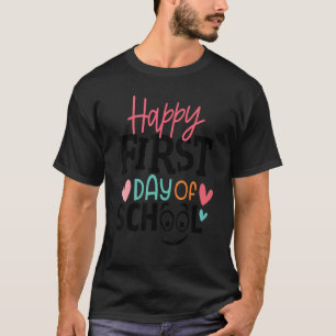 Camiseta Retrô Feliz Primeiro Dia Da Professora De Volta