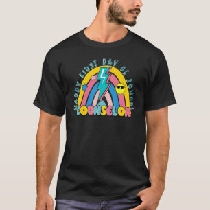 Camiseta Retro Feliz Primeiro Dia De Conselheiro Escolar Li