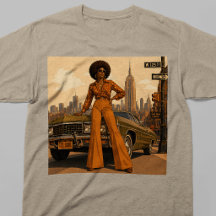 Camiseta Retro Feminina Preta Nova York 70 NYC