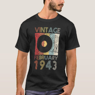 Camiseta Retro Fevereiro 1943 Tshirt 79º aniversário 79 ano