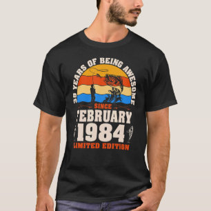 Camiseta Retro Fevereiro De 1984 39 Anos De Pesca 39º Nasci