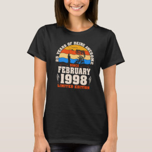 Camiseta Retro Fevereiro De 1998 Nascimento De 25 De Pesca 