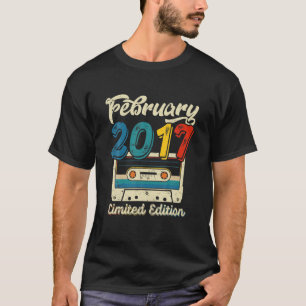 Camiseta Retro fevereiro de 2017 Cassette Tape 5 Birthday d