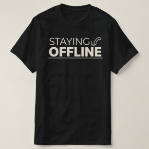 Camiseta Retro FICAR OFFLINE  Com Ícone de Telefone Antigo