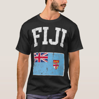 Camiseta Retro Fiji Flag Vintage Fijian Flag Fijian